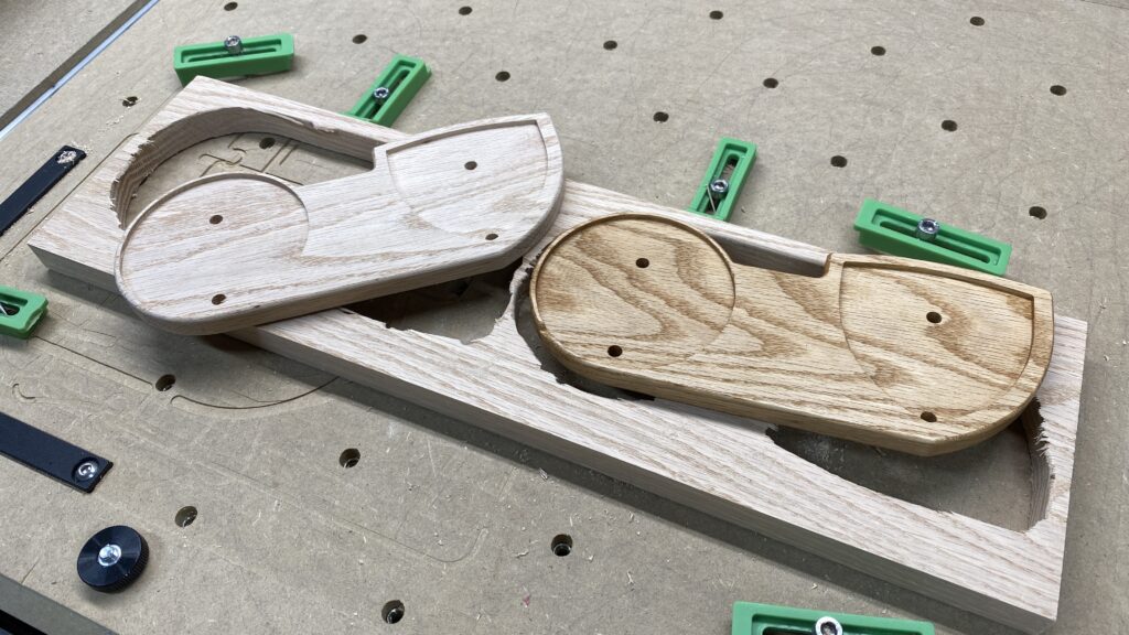 Wood remains on the CNC