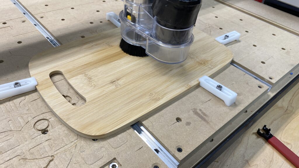cutting the bamboo board