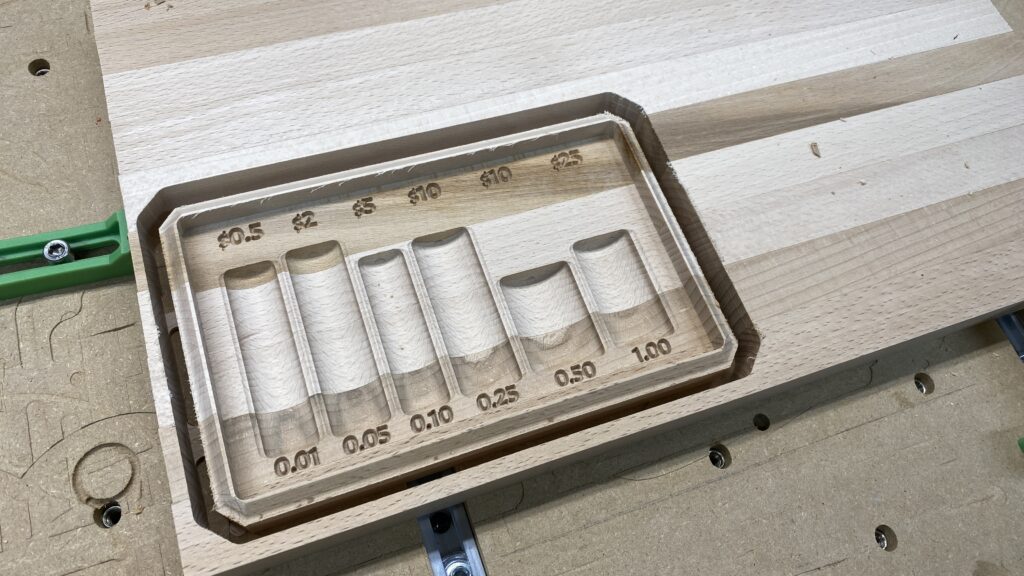 The tray is cut free except for the tabs