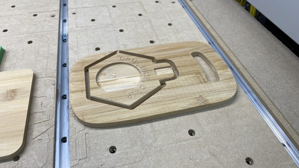 The base is cut from one of the smaller cutting boards.