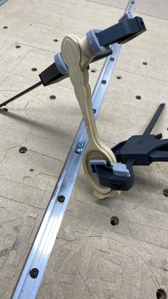 Spoon halves glued and clamped.