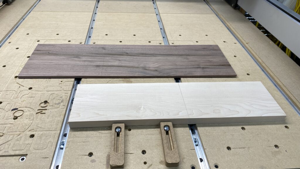 A maple board and a walnut board