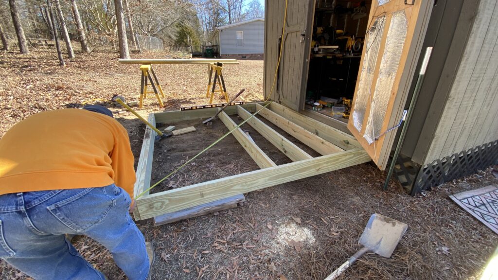 Squaring the deck frame