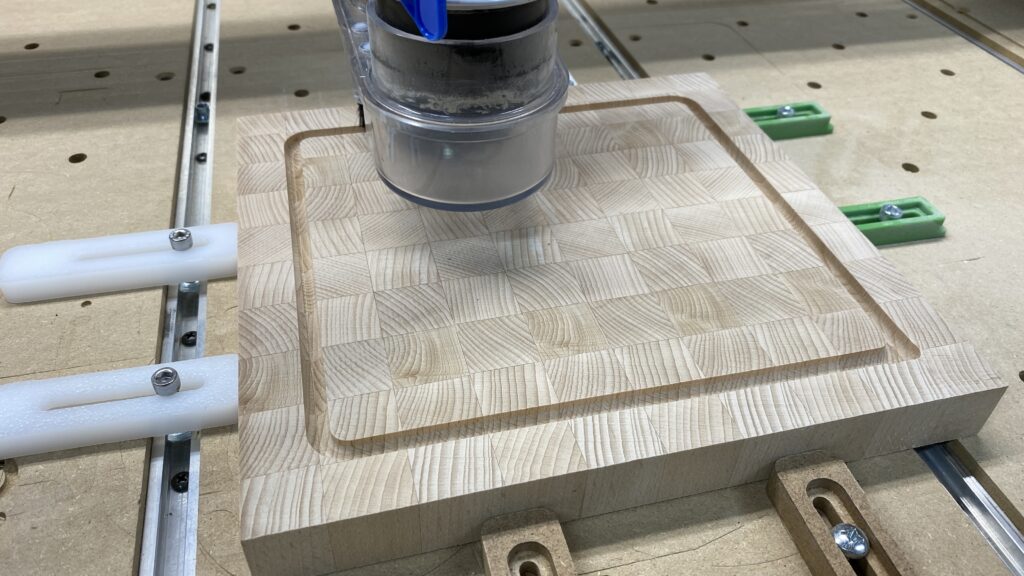 Juice groove is milled into cutting board
