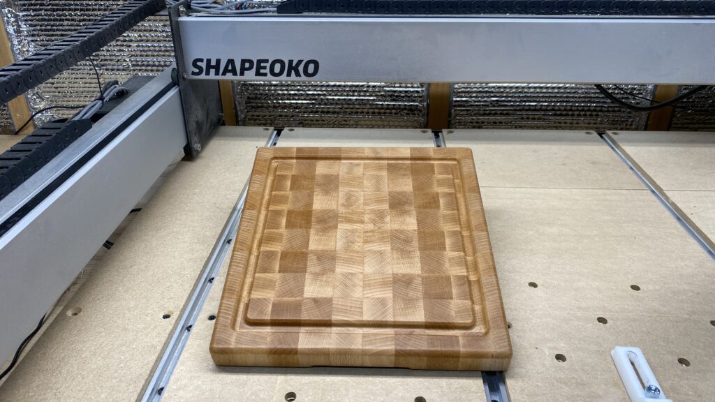 The finished end grain cutting board